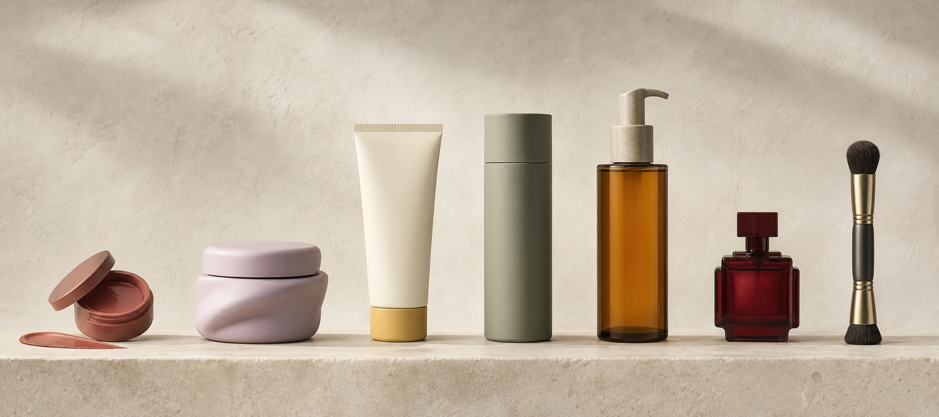 An original unbranded beauty collection spanning makeup, skincare, SPF, hair, body, fragrance, and tools